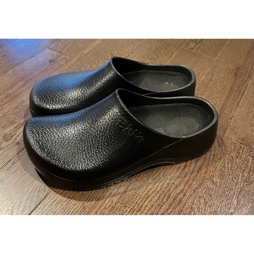 Birkenstock Super Birki Black Polyurethane Clogs Mens 8 Womens 10 EU 41